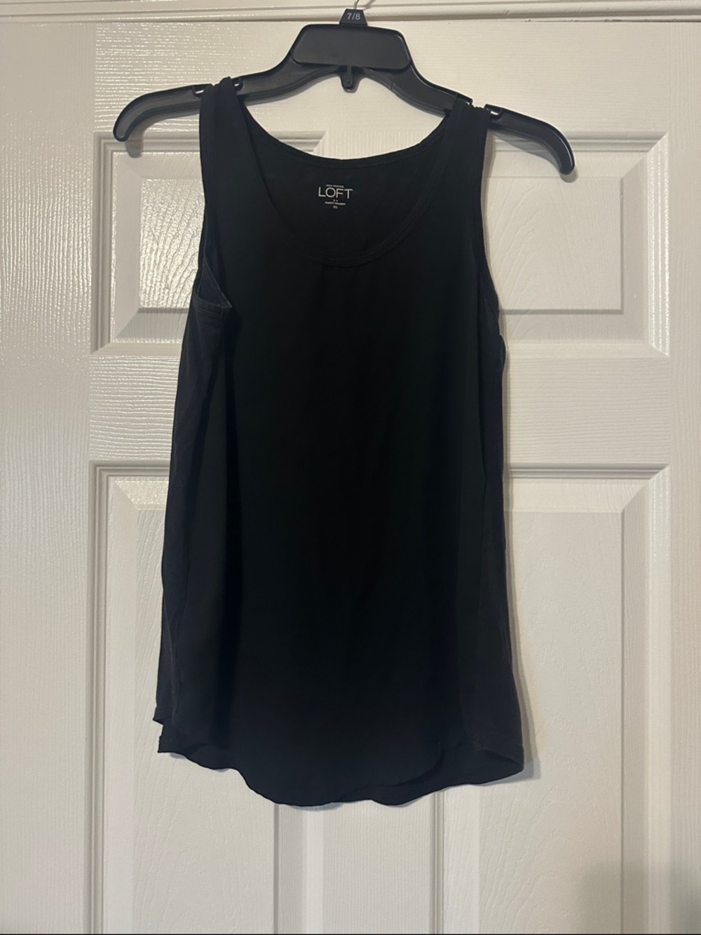 LOFT Black Scoop Neck Tank with Sheer Side Panels